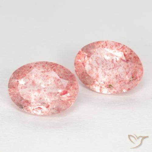 Gemme di Quarzo fragola Rosa medio-chiaro naturale da 2.38 ct, Ovale, Traslucido