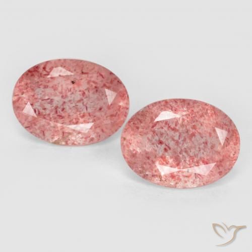 2.39ctw Naturale Rosa chiaro Quarzo Fragola, Ovale, Traslucido