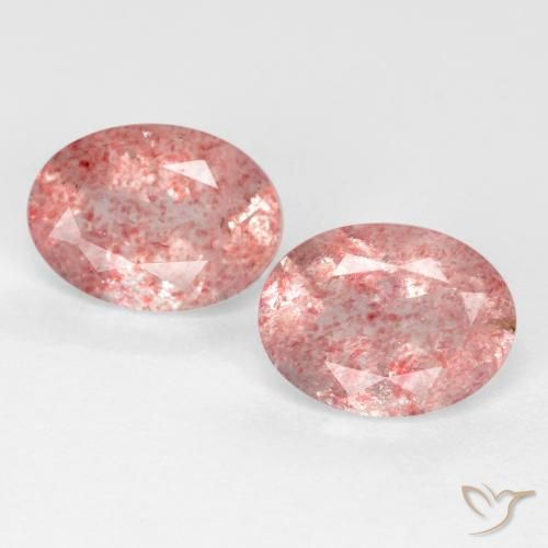2.33ctw Naturale Rosa shocking chiaro Quarzo Fragola, Ovale, Traslucido