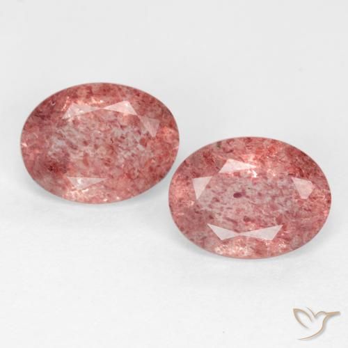 2.34ctw Naturale Rosa rosa Quarzo Fragola, Ovale, Traslucido