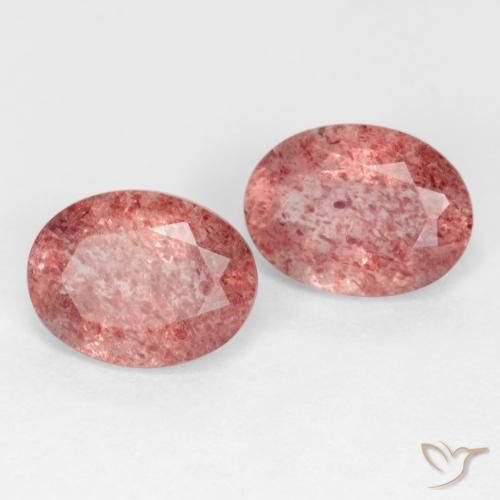 Gemme di Quarzo fragola Rosa rosa naturale da 2.34 ct, Ovale, Traslucido