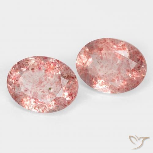 Gemme di Quarzo fragola Rosa chiaro naturale da 2.62 ct, Ovale, Trasparente