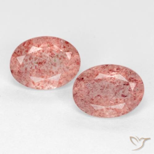 2.31ctw Naturale Rosa medio-chiaro Quarzo Fragola, Ovale, Traslucido