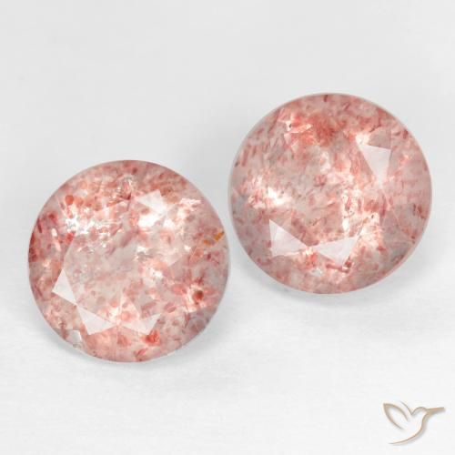 Gemme di Quarzo fragola Rosa chiaro gomma da masticare naturale da 2.32 ct, Rotondo, Traslucido