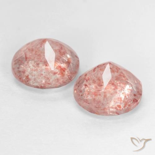 Gemme di Quarzo fragola Rosa chiaro gomma da masticare naturale da 2.32 ct, Rotondo, Traslucido