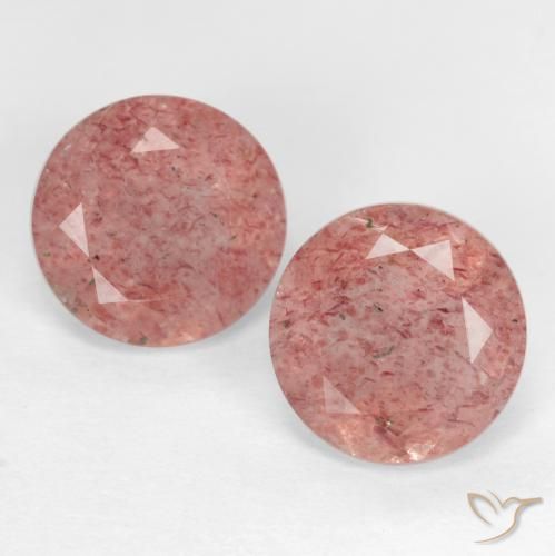 2.65ctw Naturale Rosa medio-chiaro Quarzo Fragola, Rotondo, Traslucido