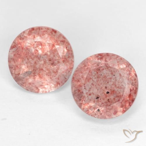 2.58ctw Naturale Rosa medio Quarzo Fragola, Rotondo, Traslucido