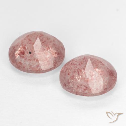 Gemme di Quarzo fragola Rosa terroso naturale da 2.35 ct, Rotondo, Traslucido