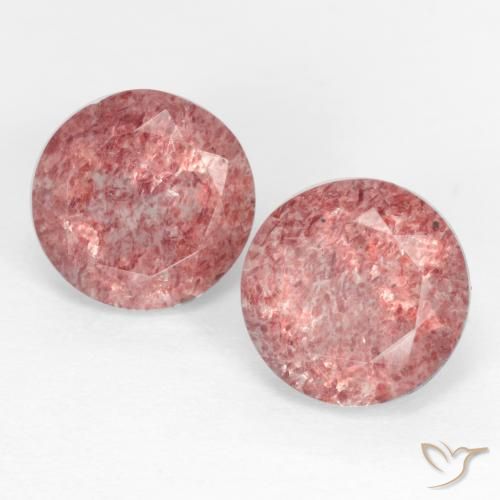 2.50ctw Naturale Rosa rosa Quarzo Fragola, Rotondo, Traslucido
