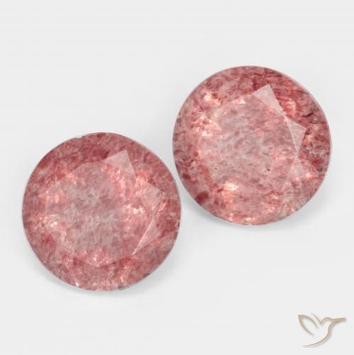 Gemme di Quarzo fragola Rosa rosa naturale da 2.50 ct, Rotondo, Traslucido