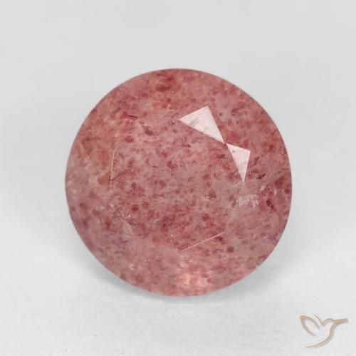 1.36ct Naturale Rosa medio Quarzo Fragola, Rotondo, Traslucido