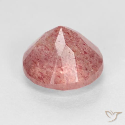 Quarzo fragola Rosa medio naturale da 1.36 ct, Rotondo, Traslucido