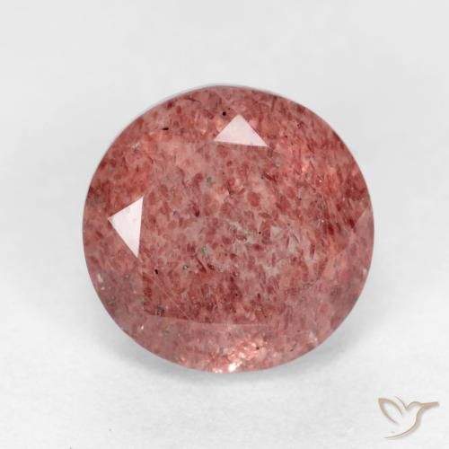 1.48ct Naturale rosa lampone Quarzo Fragola, Rotondo, Traslucido