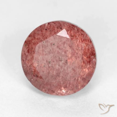 Quarzo fragola rosa lampone naturale da 1.48 ct, Rotondo, Traslucido
