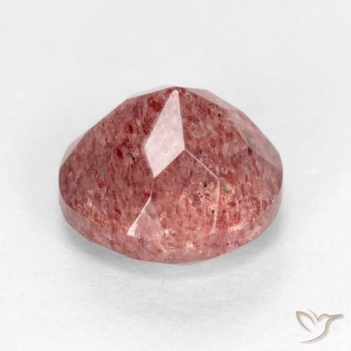 Quarzo fragola rosa lampone naturale da 1.48 ct, Rotondo, Traslucido