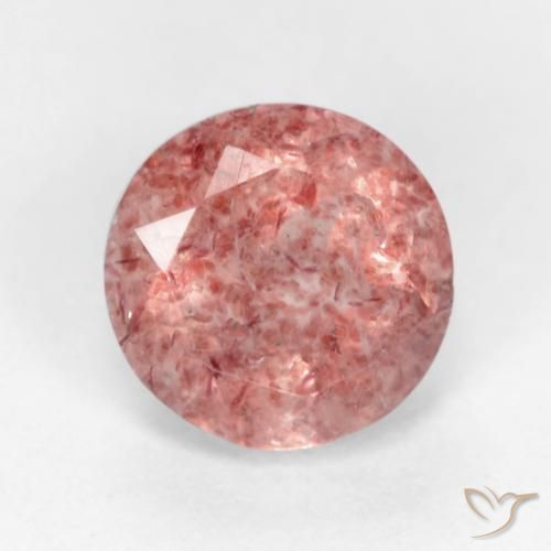 1.27ct Naturale Rosa medio Quarzo Fragola, Rotondo, Traslucido