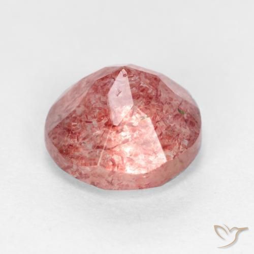 Quarzo fragola Rosa medio naturale da 1.27 ct, Rotondo, Traslucido