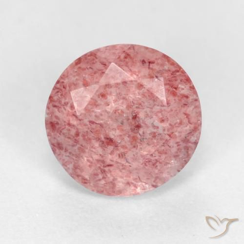1.31ct Naturale Rosa medio Quarzo Fragola, Rotondo, Traslucido