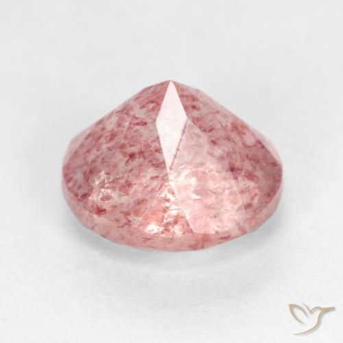Quarzo fragola Rosa medio naturale da 1.31 ct, Rotondo, Traslucido
