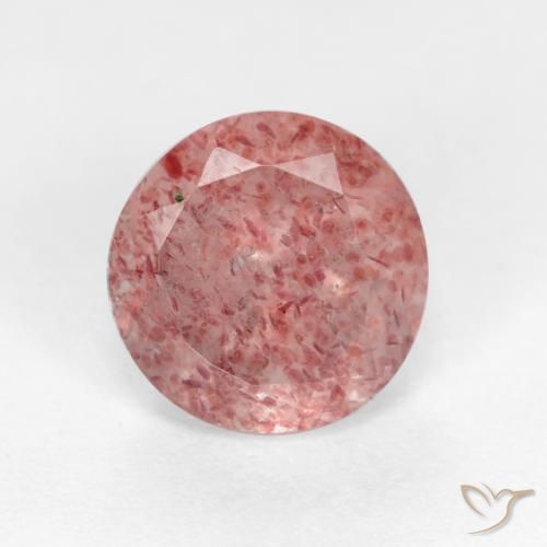 1.31ct Naturale Rosa rosa Quarzo Fragola, Rotondo, Traslucido