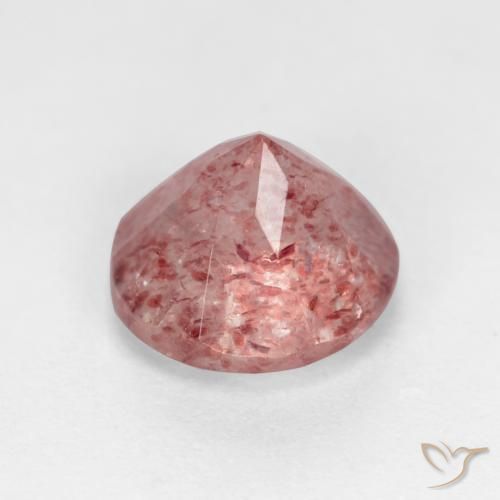 Quarzo fragola Rosa rosa naturale da 1.31 ct, Rotondo, Traslucido