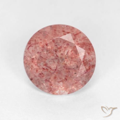 1.25ct Naturale Rosa medio-chiaro Quarzo Fragola, Rotondo, Traslucido