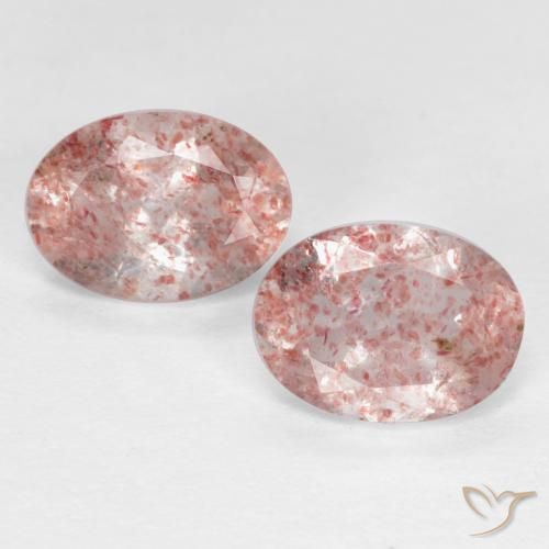 Gemme di Quarzo fragola Rosa chiaro naturale da 1.58 ct, Taglio ovale, Trasparente