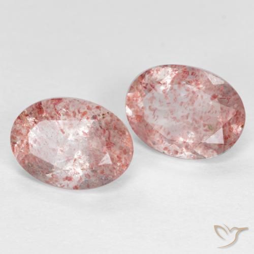 Gemme di Quarzo fragola Rosa chiaro naturale da 1.58 ct, Taglio ovale, Trasparente