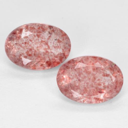 Gemme di Quarzo fragola Rosa chiaro naturale da 1.46 ct, Taglio ovale, Traslucido