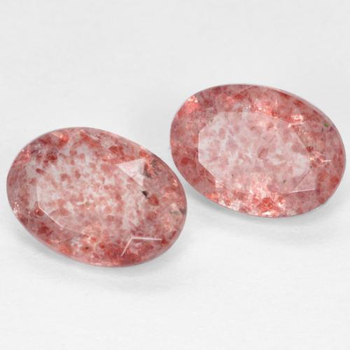 Gemme di Quarzo fragola Rosa chiaro naturale da 1.46 ct, Taglio ovale, Traslucido