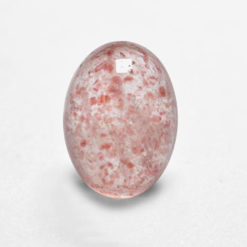 Quarzo fragola naturale rosa da 1,04 ct, taglio ovale, traslucido