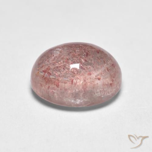 Quarzo fragola Rosa chiaro naturale da 1.76 ct, Ovale, Trasparente