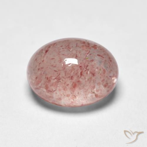 Quarzo fragola Rosa chiaro naturale da 1.73 ct, Ovale, Traslucido