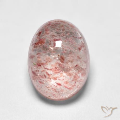 1.83ct Naturale Rosa chiaro gomma da masticare Quarzo Fragola, Ovale, Trasparente
