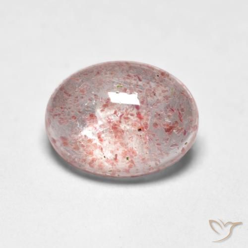 Quarzo fragola Rosa chiaro naturale da 1.27 ct, Ovale, Trasparente
