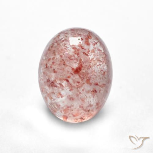 1.78ct Naturale Rosa chiaro Quarzo Fragola, Ovale, Traslucido
