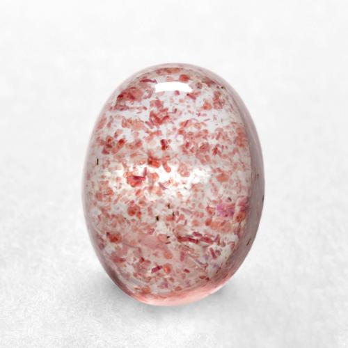 Quarzo fragola naturale rosa da 1,61 ct, taglio ovale, traslucido