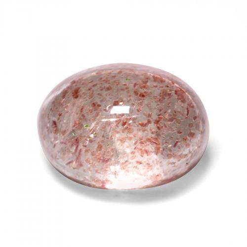 Quarzo fragola naturale rosa da 1,61 ct, taglio ovale, traslucido