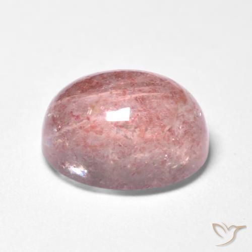 Quarzo fragola Rosa chiaro naturale da 1.73 ct, Ovale, Traslucido