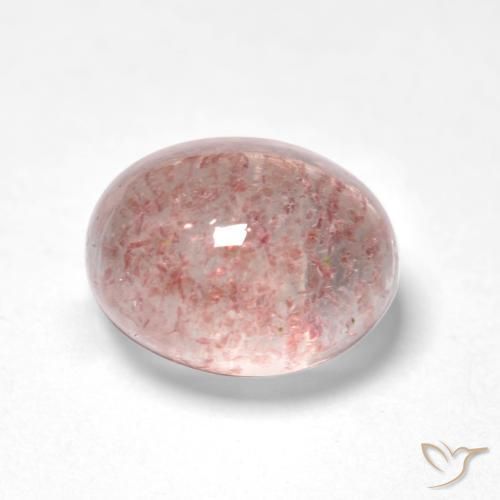 Quarzo fragola Rosa chiaro naturale da 2.00 ct, Ovale, Traslucido