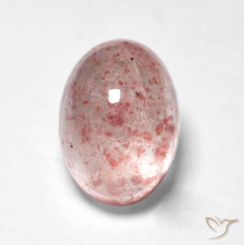 1.28ct Naturale Rosa terroso Quarzo Fragola, Ovale, Trasparente