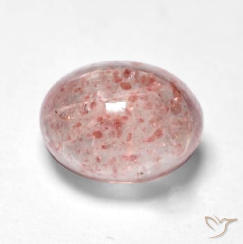 Quarzo fragola Rosa terroso naturale da 1.28 ct, Ovale, Trasparente