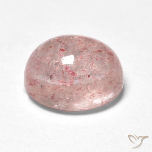 Quarzo fragola Rosa terroso naturale da 1.28 ct, Ovale, Trasparente