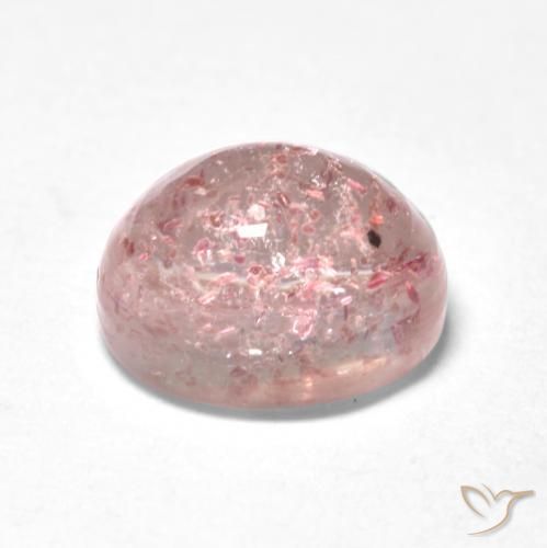 Quarzo fragola Rosa chiaro naturale da 1.21 ct, Ovale, Trasparente