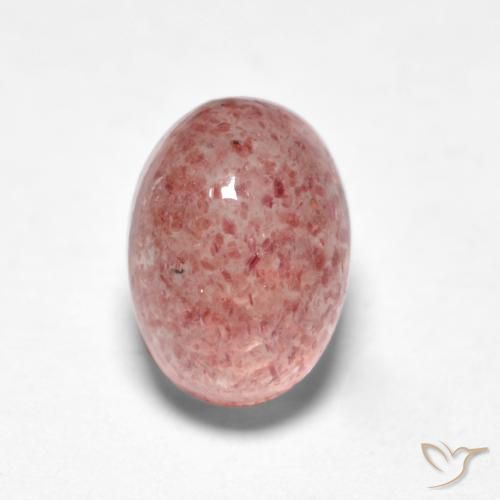 1.19ct Naturale Rosa scuro Quarzo Fragola, Ovale, Traslucido