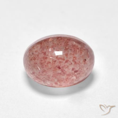 Quarzo fragola Rosa scuro naturale da 1.19 ct, Ovale, Traslucido