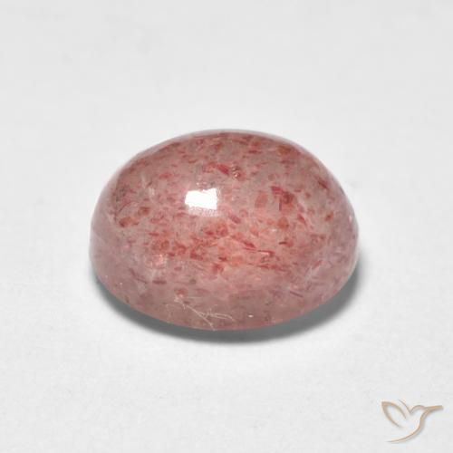 Quarzo fragola Rosa scuro naturale da 1.19 ct, Ovale, Traslucido