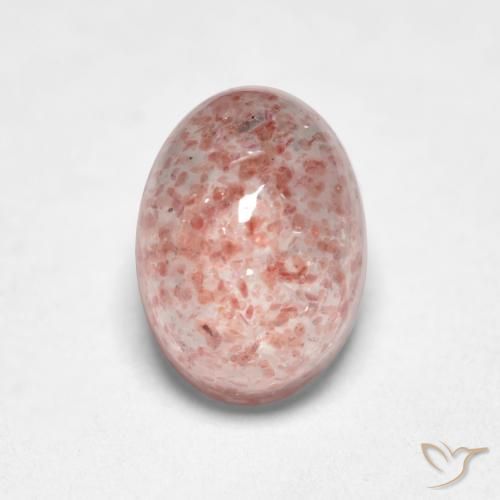 1.27ct Naturale Rosa terroso Quarzo Fragola, Ovale, Traslucido
