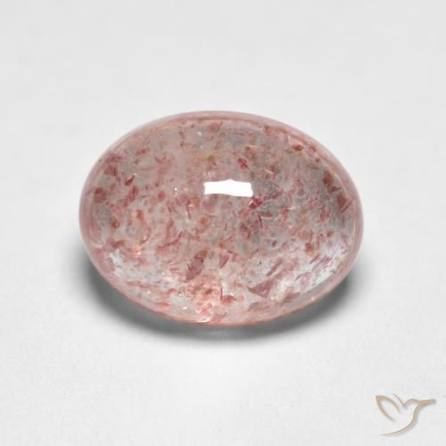 Quarzo fragola Rosa chiaro naturale da 1.46 ct, Ovale, Traslucido