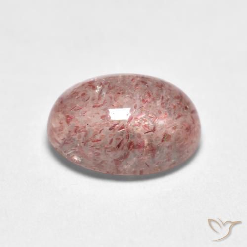 Quarzo fragola Rosa chiaro naturale da 1.46 ct, Ovale, Traslucido